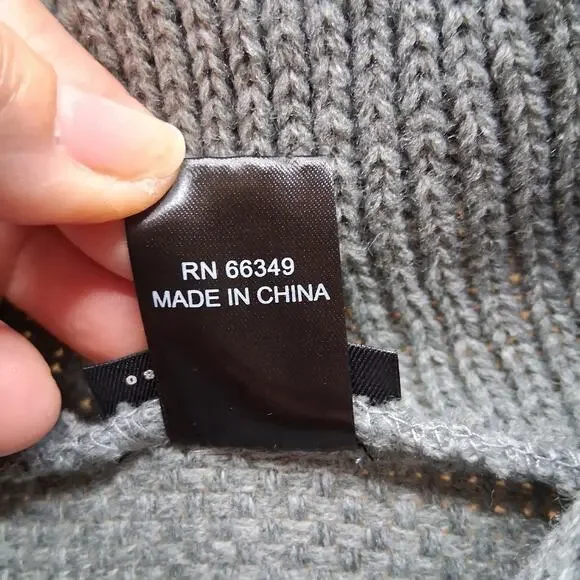 Fraas Cowl Neck Fringe Plaid Sweater Pullover Poncho Gray Plaid Women - One Size - Picture 8 of 8